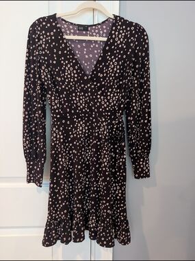 Muse Petite Wrap Dress with Pink Dot Print
